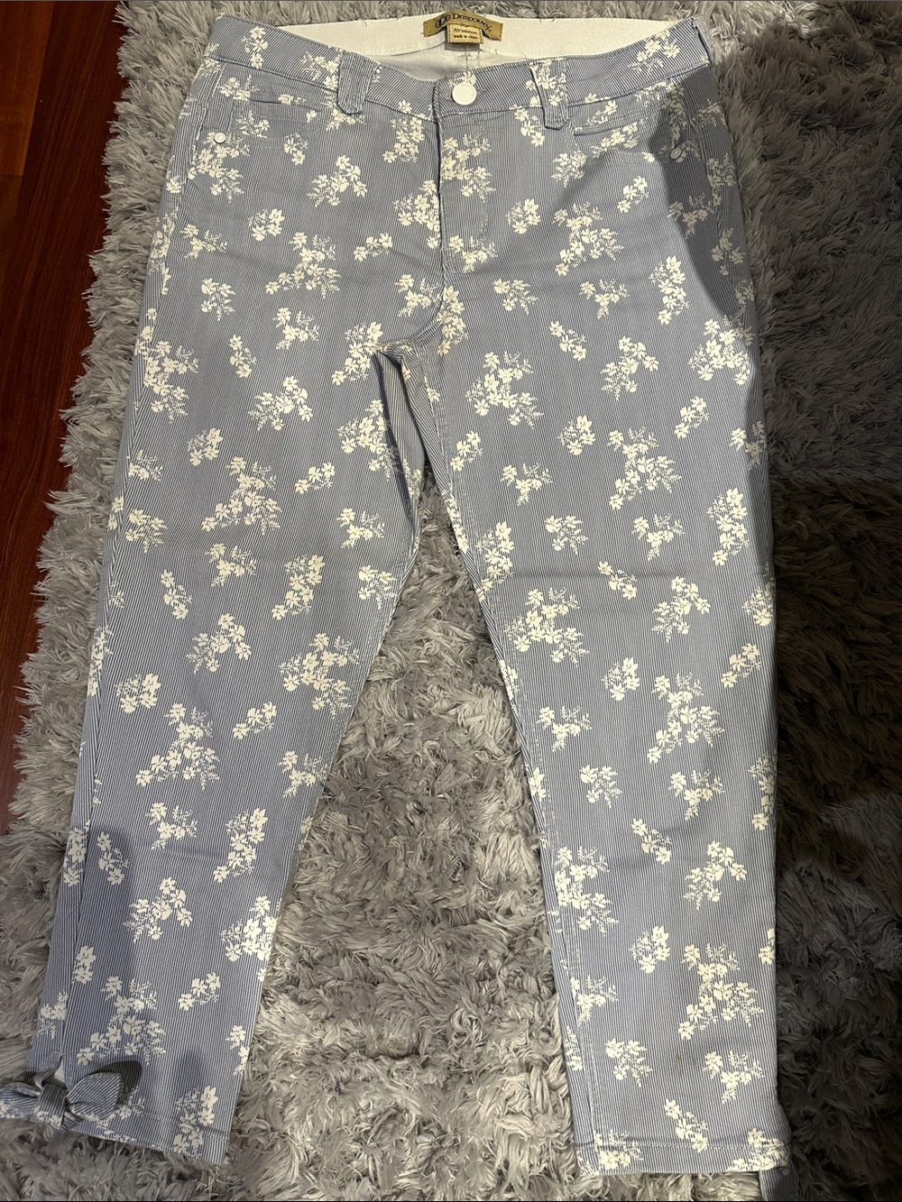 Democracy Light Blue Floral Ankle Jeans